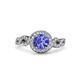 3 - Hana Signature Tanzanite and Diamond Halo Engagement Ring 