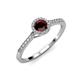 3 - Cyra Red Garnet and Diamond Halo Engagement Ring 