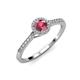3 - Cyra Rhodolite Garnet and Diamond Halo Engagement Ring 