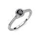 3 - Cyra Black and White Diamond Halo Engagement Ring 