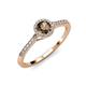 3 - Cyra Smoky Quartz and Diamond Halo Engagement Ring 
