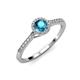 3 - Cyra London Blue Topaz and Diamond Halo Engagement Ring 