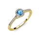 3 - Cyra Blue Topaz and Diamond Halo Engagement Ring 