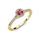 3 - Cyra Rhodolite Garnet and Diamond Halo Engagement Ring 