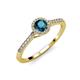 3 - Cyra Blue and White Diamond Halo Engagement Ring 