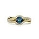 2 - Aimee Signature Blue and White Diamond Bypass Halo Engagement Ring 