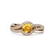 2 - Aimee Signature Citrine and Diamond Bypass Halo Engagement Ring 