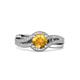 2 - Aimee Signature Citrine and Diamond Bypass Halo Engagement Ring 