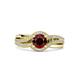 2 - Aimee Signature Red Garnet and Diamond Bypass Halo Engagement Ring 