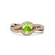2 - Aimee Signature Peridot and Diamond Bypass Halo Engagement Ring 