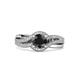 2 - Aimee Signature Black and White Diamond Bypass Halo Engagement Ring 