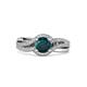 2 - Aimee Signature London Blue Topaz and Diamond Bypass Halo Engagement Ring 