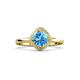 3 - Anneka Signature Blue Topaz and Diamond Halo Engagement Ring 