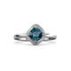 3 - Anneka Signature Blue and White Diamond Halo Engagement Ring 