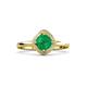 3 - Anneka Signature Emerald and Diamond Halo Engagement Ring 