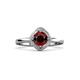 3 - Anneka Signature Red Garnet and Diamond Halo Engagement Ring 