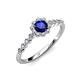 3 - Fiore Blue Sapphire and Diamond Halo Engagement Ring 