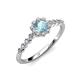 3 - Fiore Aquamarine and Diamond Halo Engagement Ring 