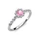 3 - Fiore Pink Tourmaline and Diamond Halo Engagement Ring 