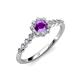 3 - Fiore Amethyst and Diamond Halo Engagement Ring 