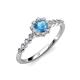 3 - Fiore Blue Topaz and Diamond Halo Engagement Ring 