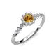 3 - Fiore Citrine and Diamond Halo Engagement Ring 