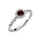 3 - Fiore Red Garnet and Diamond Halo Engagement Ring 