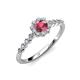 3 - Fiore Rhodolite Garnet and Diamond Halo Engagement Ring 