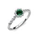 3 - Fiore Emerald and Diamond Halo Engagement Ring 