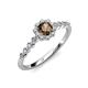 3 - Fiore Smoky Quartz and Diamond Halo Engagement Ring 