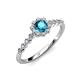 3 - Fiore London Blue Topaz and Diamond Halo Engagement Ring 