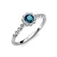 3 - Fiore Blue and White Diamond Halo Engagement Ring 