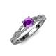 4 - Anwil Signature Amethyst and Diamond Engagement Ring 