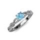 4 - Anwil Signature Blue Topaz and Diamond Engagement Ring 