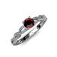4 - Anwil Signature Red Garnet and Diamond Engagement Ring 