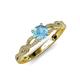 4 - Anwil Signature Blue Topaz and Diamond Engagement Ring 