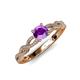 4 - Anwil Signature Amethyst and Diamond Engagement Ring 