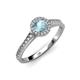 3 - Arael Aquamarine and Diamond Halo Engagement Ring 