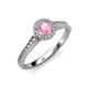 3 - Arael Pink Tourmaline and Diamond Halo Engagement Ring 