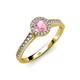 3 - Arael Pink Tourmaline and Diamond Halo Engagement Ring 