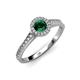 3 - Arael Emerald and Diamond Halo Engagement Ring 