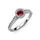 3 - Arael Ruby and Diamond Halo Engagement Ring 