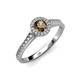 3 - Arael Smoky Quartz and Diamond Halo Engagement Ring 