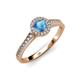 3 - Arael Blue Topaz and Diamond Halo Engagement Ring 