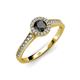3 - Arael Black and White Diamond Halo Engagement Ring 