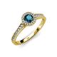3 - Arael Blue and White Diamond Halo Engagement Ring 