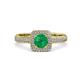 3 - Amias Signature Emerald and Diamond Halo Engagement Ring 