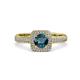 3 - Amias Signature Blue Diamond and Diamond Halo Engagement Ring 