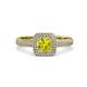 3 - Amias Signature Yellow Diamond and Diamond Halo Engagement Ring 