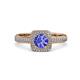 3 - Amias Signature Tanzanite and Diamond Halo Engagement Ring 